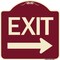 Signmission Designer Series Exit W/ Right Arrow, Burgundy Heavy-Gauge Aluminum Sign, 18" L, 18" H, BU-1818-24552 A-DES-BU-1818-24552 - alternate 1